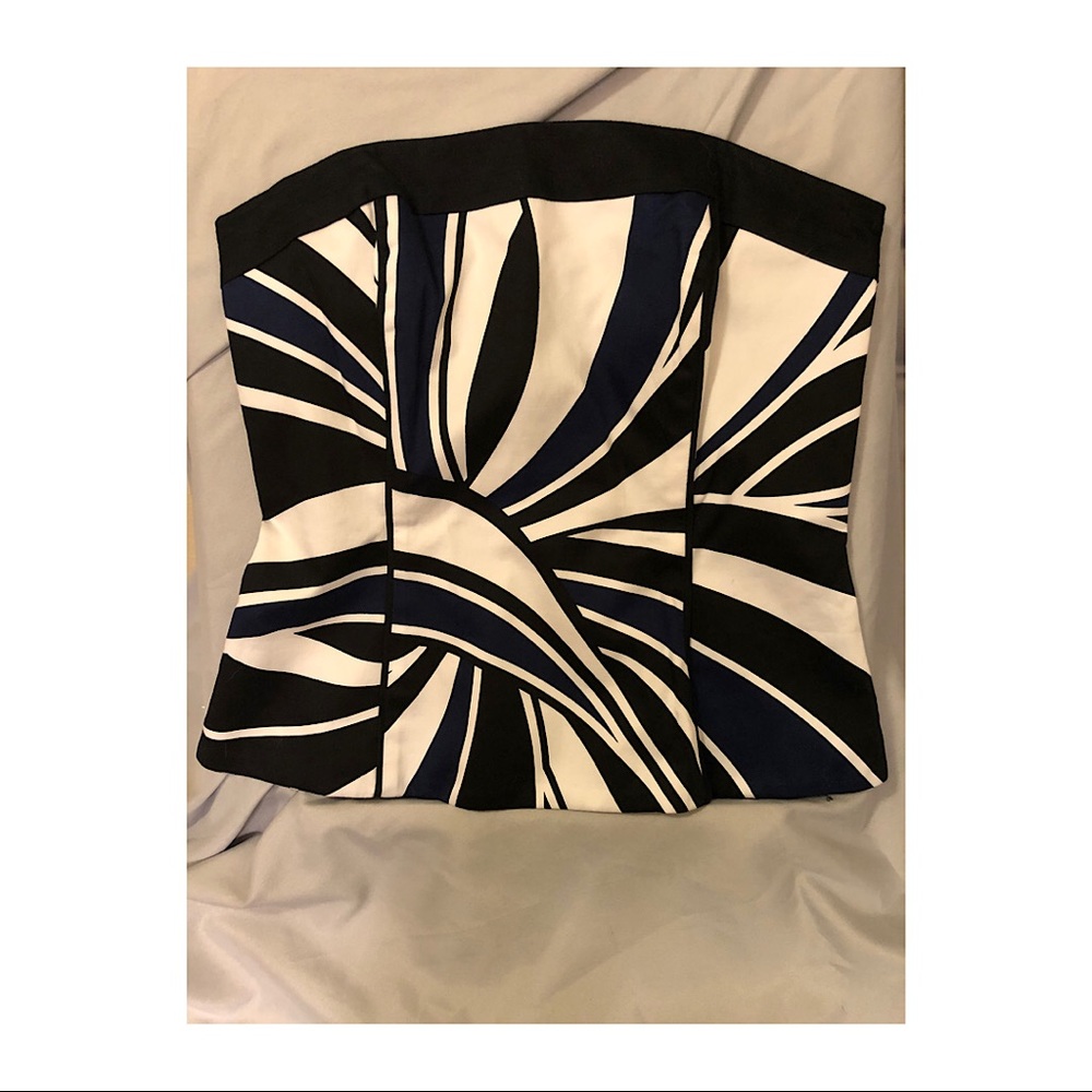 WHBM Black/White Bustier